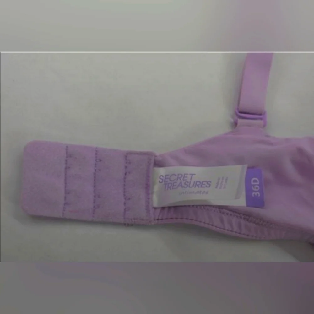 Secret Treasures Women Adjustable Strap Wireless Padded Bra Purple Lilac 36 D